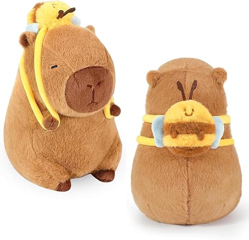 TGKYK Capybara Plüschtier, 30cm Capybara Kuscheltier mit Bienenrucksack, Stofftier Capybara, Wasserschwein Plüschtier für Kinderspielzeug, Home Deko, Geburtstag TGKYK Capybara Plüschtier, 30cm Capybara Kuscheltier mit Bienenrucksack, Stofftier Capybara, Wasserschwein Plüschtier für Kinderspielzeug, Home Deko, Geburtstag von TGKYK