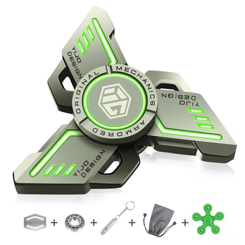 TGKYK Leuchtende Fidget Spinner Metall, Fidget Spinner Led, 3-5 Min Hochgeschwindigkeit Finger Spinner Spielzeug ADHD Anti Angst, Figetspiener für Kinder Erwachsene Dreieck - Grüner TGKYK Leuchtende Fidget Spinner Metall, Fidget Spinner Led, 3-5 Min Hochgeschwindigkeit Finger Spinner Spielzeug ADHD Anti Angst, Figetspiener für Kinder Erwachsene Dreieck - Grüner von TGKYK