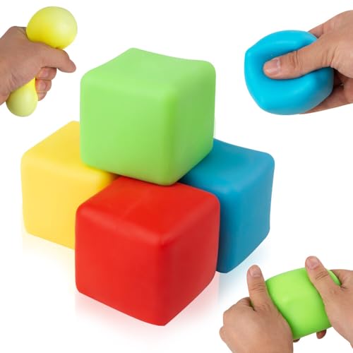 TGKYK Stressbälle für Kinder und Erwachsene, 4 Stück Stressball Kinder, Anti Stress Bälle, Anti Stress Ball Sensory Fidget Fun Toy, Antistressball Squeeze, Stressball Fidget Toy für Kinder Erwachsene von TGKYK