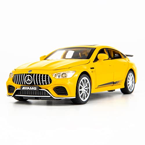 TGRCM-CZ 1/32 Diecast Auto Benz AMG GT63 Modell Auto Pull Back mit Sound und Licht Spielzeug Auto für Jungen Mädchen Erwachsene Geschenk(Gelb) von TGRCM-CZ