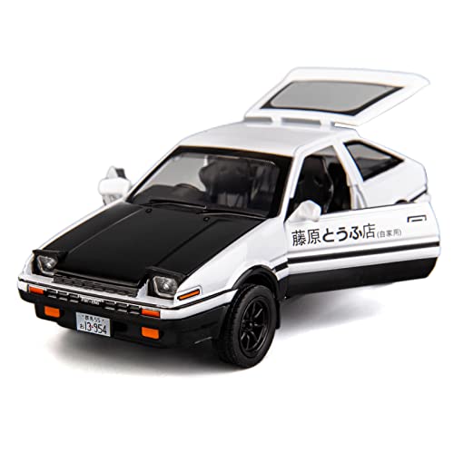 TGRCM-CZ 1/32 Toyota AE86 Initial D Modellauto, Zinklegierung, Rückzieh-Spielzeugauto mit Sound und Licht, für Kinder, Jungen, Mädchen, Geschenk (schwarz) von TGRCM-CZ