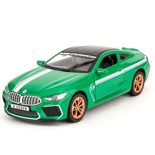 TGRCM-CZ 1/36 BMW M8 Modellauto, Zink Legierung Pull Back Spielzeugauto mit Ton und Licht für Kinder Jungen Mädchen Geschenk (grün) von TGRCM-CZ