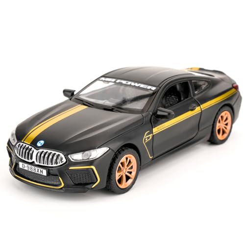 TGRCM-CZ 1/36 BMW M8 Modellauto, Zink Legierung Pull Back Spielzeugauto mit Ton und Licht für Kinder Jungen Mädchen Geschenk (schwarz) von TGRCM-CZ