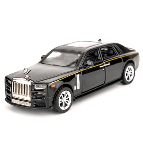 TGRCM-CZ 1/36 Rolls-Royce Phantom Modell Auto, Zink Legierung Pull Back Spielzeugauto mit Ton und Licht für Kinder Jungen Mädchen Geschenk (schwarz) von TGRCM-CZ