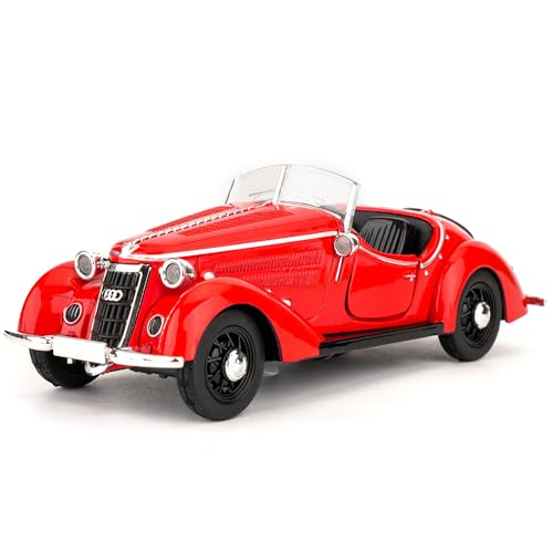 TGRCM-CZ Audi Wanderer W25k Roadster Modell Auto, Zink Legierung Pull Back Spielzeugauto mit Ton und Licht für Kinder Jungen Mädchen Geschenk (rot) von TGRCM-CZ