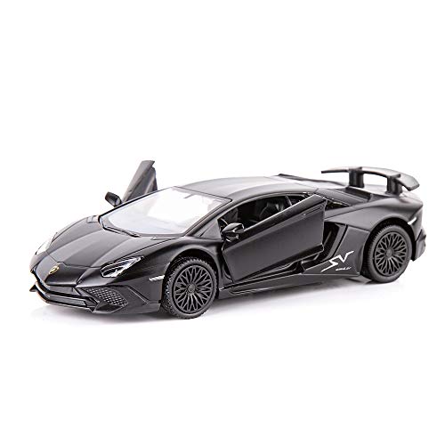 TGRCM-CZ 1/36 Skala Lamborghini Aventador LP700-4 Casting Car Modell, Zink Legierung Spielzeugauto, Pull Back Fahrzeuge Spielzeugauto für Kleinkinder Kinder Jungen Mädchen Geschenk (Schwarz) von TGRCM-CZ