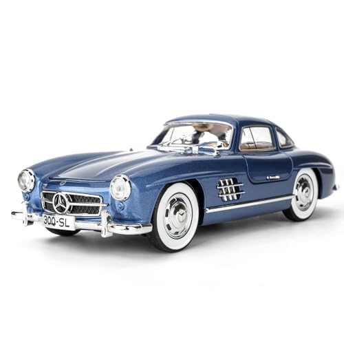 TGRCM-CZ Benz 300 SL Classic Cars Modell Auto, Zink Legierung Pull Back Spielzeugauto mit Ton und Licht für Kinder Jungen Mädchen Geschenk (blau) von TGRCM-CZ