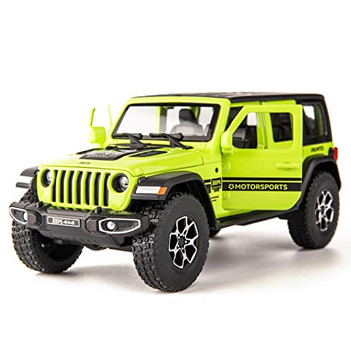 TGRCM-CZ 7 Tür Wrangler Spielzeugauto 1/32 Druckguss Pull Back Modell Auto mit Ton und Licht Spielzeug Fahrzeug für Mädchen Jungen Festival Geschenk Grünes Auto von TGRCM-CZ