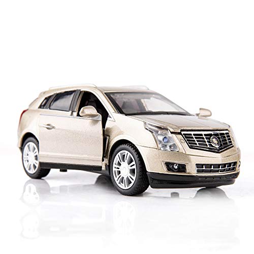 TGRCM-CZ Diecast Modell Cadillac SUV Autos Spielzeugautos, SRX Maßstab 1:32 Legierung Pull Back Spielzeugauto mit Sound und Licht Spielzeug für Mädchen und Jungen Kinder Spielzeug (Champagner) von TGRCM-CZ