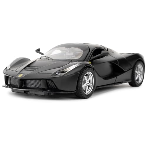 TGRCM-CZ Kompatibel für 1:32 Ferrari Auto Modell Pull Back Auto Spielzeug Auto Rot mit Sound und Licht für Kinder, Zinklegierung Körper schwarz von TGRCM-CZ