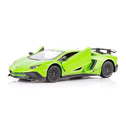 TGRCM-CZ 1/36 Skala Lamborghini Aventador LP700-4 Casting Car Modell, Zink Legierung Spielzeugauto für Kinder, Pull Back Fahrzeuge Spielzeugauto für Kleinkinder Kinder Jungen Mädchen Geschenk (Grün) von TGRCM-CZ