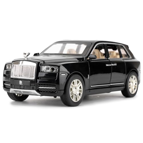 TGRCM-CZ Rolls-Royce Cullinan SUV Modellauto Spielzeug Zinklegierung Pull Back Druckguss Spielzeugautos mit Sound und Licht für Kinder Junge Mädchen Geschenk (Schwarz) von TGRCM-CZ