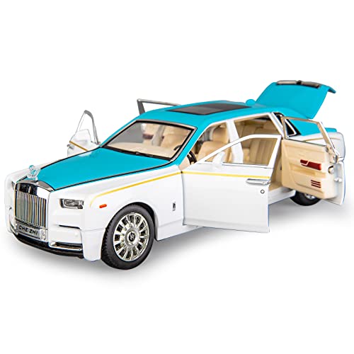 TGRCM-CZ Rolls-Royce Phantom-Modellauto, Zinklegierung, Rückziehspielzeug, Druckguss-Spielzeugautos mit Sound und Licht, für Kinder, Jungen, Mädchen, Geschenk (blau) von TGRCM-CZ