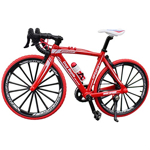 Fahrrad Modell, Simulation Fahrrad Dekoration, Mountainbike Modell, Miniatur Legierung Rennrad, Metall Druckguss Spielzeug, Ornamente für Fahrradliebhaber (Rot) von TGUS