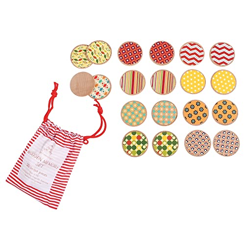 THE FRECKLED FROG Passende Paare – Retro Memory Set – Set mit 20 Stück – ab 2 Jahren – Holz-Memory-Spiel für Vorschüler und elementär gealterte Kinder – Entwickeln Sie kognitive Fähigkeiten und kritisches Denken von THE FRECKLED FROG