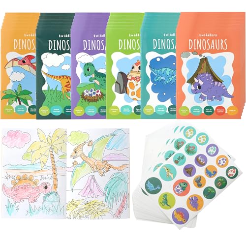 THE TWIDDLERS 36 Mini-Malbücher für Partytüten, mit Aufklebern - Dinosaurier-Thema, A6 Mini-Bücher für Kinder, Alter 4-8, perfekte kleine Malbücher für Partytüten-Füller-Geschenke THE TWIDDLERS 36 Mini-Malbücher für Partytüten, mit Aufklebern - Dinosaurier-Thema, A6 Mini-Bücher für Kinder, Alter 4-8, perfekte kleine Malbücher für Partytüten-Füller-Geschenke von THE TWIDDLERS