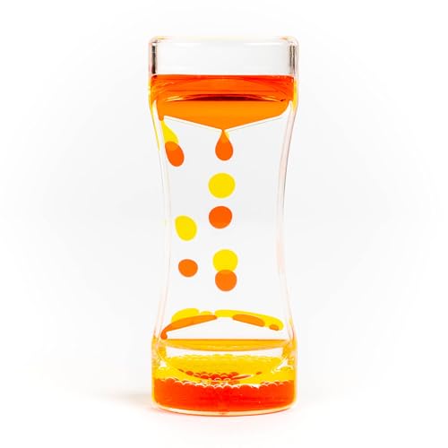 THE TWIDDLERS - Orange Gelbe Flüssigkeit Bewegung Timer Sensory Timer Sanduhr, 14cm - Kinder Wasser Blase Lava Lampe beruhigende sensorische Spielzeug für Autismus, Stressabbau, Entspannung, ADHS von THE TWIDDLERS