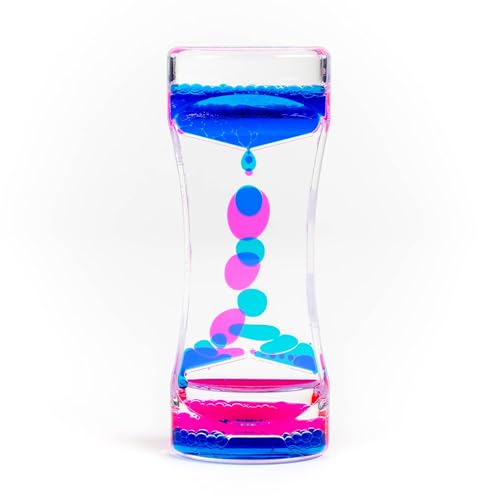 THE TWIDDLERS - Pink Blue Liquid Motion Timer Sensory Timer Sanduhr, 14cm - Kinder Wasser Blase Lava Lampe beruhigende sensorische Spielzeug für Autismus, Stressabbau, Entspannung, ADHS von THE TWIDDLERS