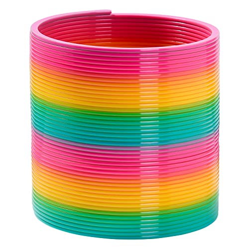 THE TWIDDLERS Riesige Regenbogen Spirale, XXL Treppenläufer Kinderspielzeug Sprungfeder Springspirale Retro Springfeder für Mädchen & Jungen - 15cm Durchmesser von THE TWIDDLERS