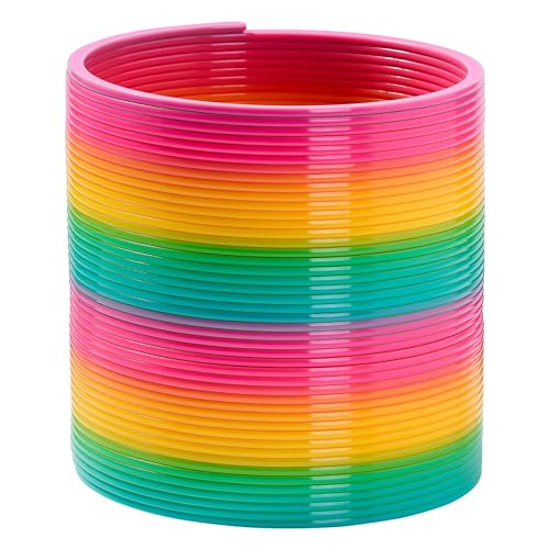 THE TWIDDLERS Riesige Regenbogen Spirale, XXL Treppenläufer Kinderspielzeug Sprungfeder Springspirale Retro Springfeder für Mädchen & Jungen - 15cm Durchmesser (2) von THE TWIDDLERS