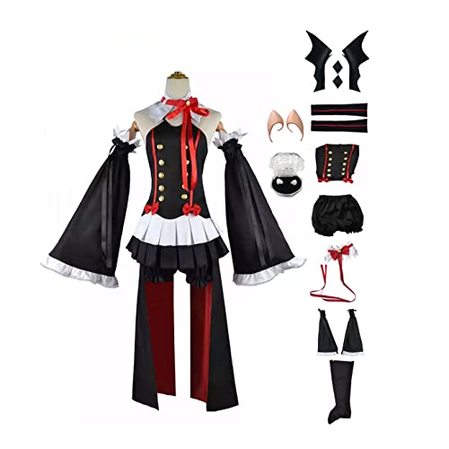 THEGIS Japanisches Anime Krul Tepes Cosplay Kostüm Lolita Kleid Halloween Party Set,Black-XL von THEGIS