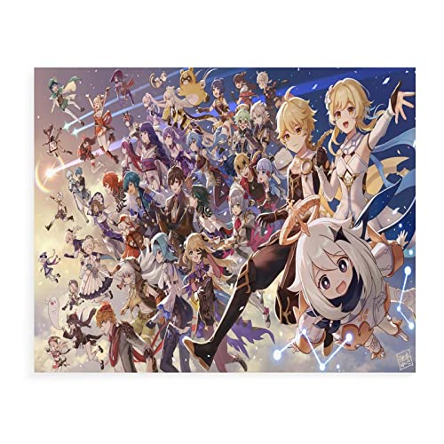 THEVWL Genshin Impact Puzzle, 1000 Teile, Modernes Jigsaw-Rätsel, Anime-Motiv, 14,9 x 10,2 Zoll, Papper, Unisex, Ab 8 Jahren, 1 Set, 1000 Teile, 1 Puzzle, 1000 Stück, 1 Beutel, 1 Poster von THEVWL