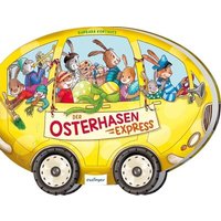 THIENEMANN 823881 Der Osterhasen-Express: Fröhlich-buntes Oster-Wimmelbuch mit beweglichen Rädern von THIENEMANN