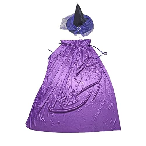 THINCAN Halloween Wizard Costume Set Witch Hat Witch Hat Wizard Cape Festival Party Prop von THINCAN