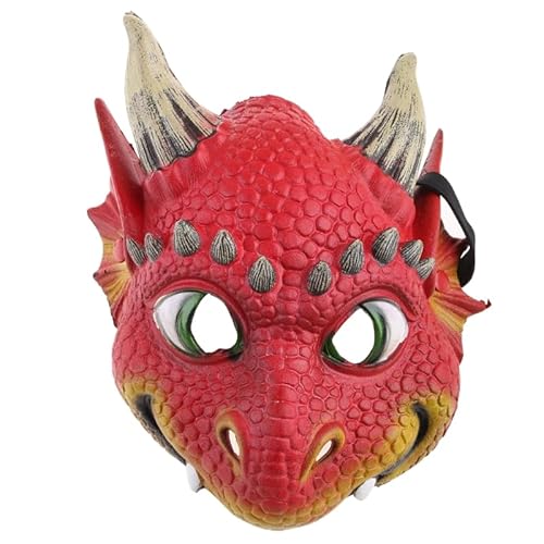 THINCAN Kid Dragon Mask Halloween Dinosaur Party Masks Dragon Cosplay Masquerade Dress Up Halloween Funny Mask Carnival Masks von THINCAN