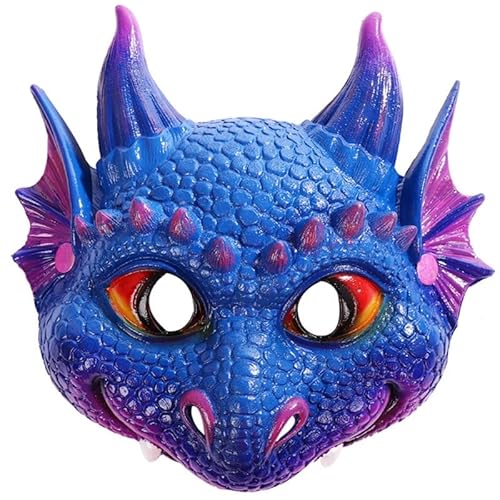 THINCAN Kid Dragon Mask Halloween Dinosaur Party Masks Dragon Cosplay Masquerade Dress Up Halloween Funny Mask Carnival Masks von THINCAN