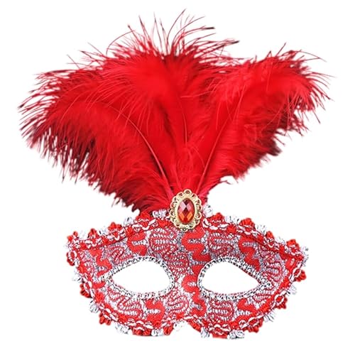 THINCAN Masquerade Feather Mask for Women Venetian Mask Party/Balls Prom/Wedding/Wall Decorations Mardi Gras Mask Costume Mask von THINCAN