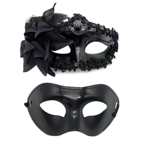 THINCAN Masquerade Mask for Couples Venetian Mask Halloween Costume Mask Lace Mask von THINCAN