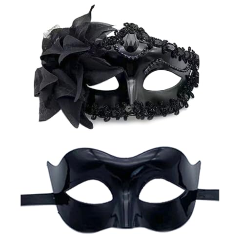 THINCAN Masquerade Mask for Couples Venetian Mask Halloween Costume Mask Lace Mask von THINCAN