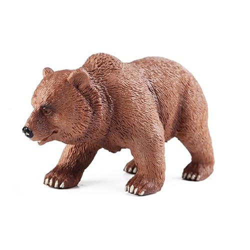 THINCAN Mini-Bärenfigur, Spielzeug, solides Modell, lebensecht, wie EIN wildes Tier, Braunbär, Sammlerspielzeug, Aquarium-Ausrüstungsladen-Zubehör von THINCAN