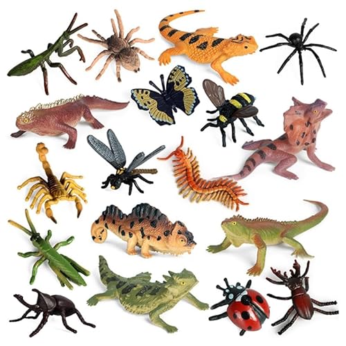 THINCAN Realistisches Insekten-Eidechsen-Figur-Spielzeug für Spielfiguren, Boutique-Kollektionen, Lernspielzeug, Spielset, Parodie, Reptilienmodell, 18 von THINCAN