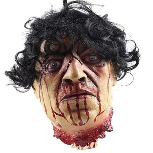 THINCAN Scary Props Bloody Dead Body Part Halloween Hanging Dead Head with Chain von THINCAN