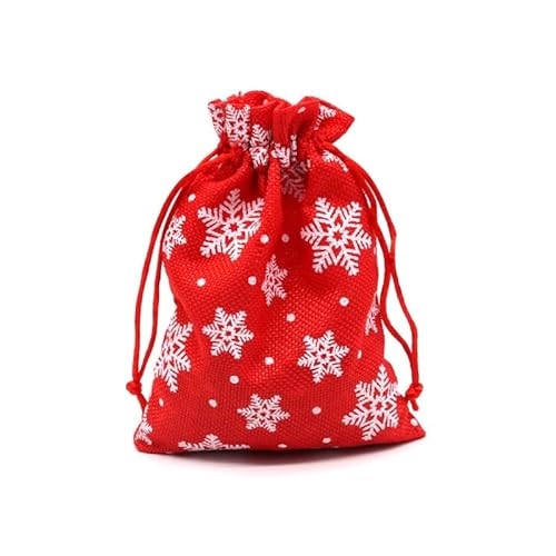 Weihnachtssack aus Sackleinen, kleine Geschenktüte mit Kordelzug, Leinen, Leckereien, Süßigkeiten, Goodie Bag, Geschenkverpackung, dekorative Taschen für Weihnachten von THINCAN