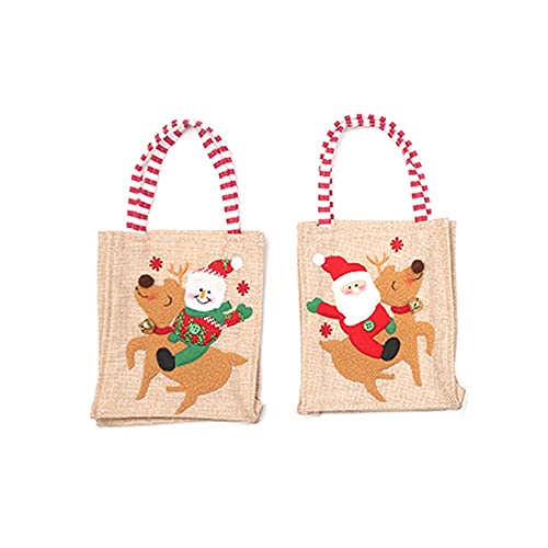 stücke Weihnachten Tragetaschen Santa Claus Schneemann Gedruckt Geschenk Candy Tasche Weihnachten Handtasche von THINCAN