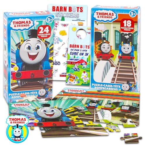 Thomas der Zug Puzzles für Kinder, Kleinkinder - Bundle mit 2 Thomas und seinen Freunden Puzzles plus Aufklebern, mehr | Thomas der Zug Spielzeug für Jungen von THOMAS & FRIENDS