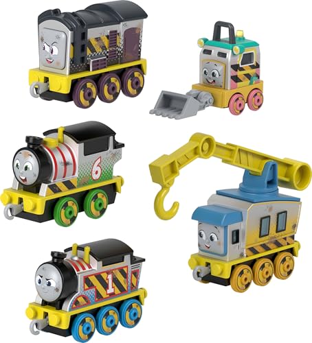 Thomas & seine Freunde Die-Cast-Fahrzeugset Bautrupp, 5 Spielzeug-Lokomotiven zum Schieben für Kindergartenkinder ab 3 Jahren, JBW26 von THOMAS & FRIENDS