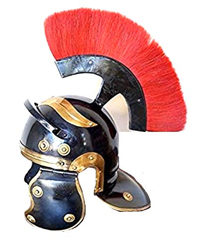 Mittelalter Roman Centurion Helm rot Crest Plume schwarz Finish Helm von THOR INSTRUMENTS