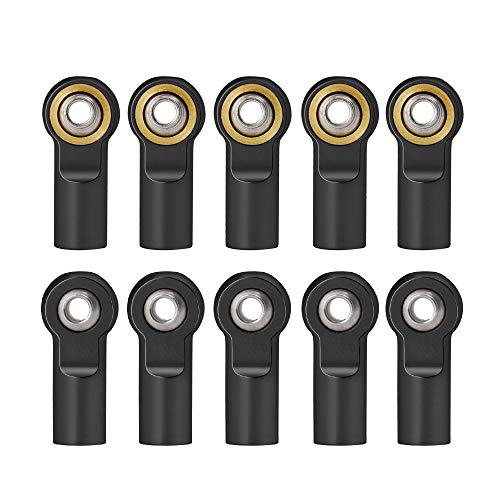 10Pcs M4 Metal Link Rod Ends Steel Ball Heads for Axial SCX10 D90 Tamiya CC01 1/10 RC Crawler Car Truck Model Parts(Black 10pcs) von TIAJTHYD