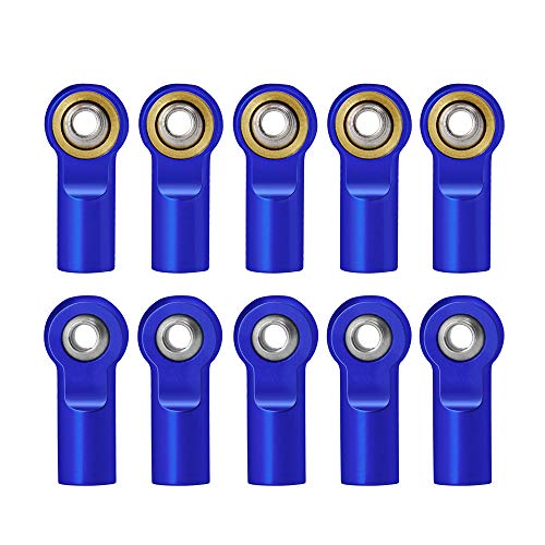 10Pcs M4 Metal Link Rod Ends Steel Ball Heads for Axial SCX10 D90 Tamiya CC01 1/10 RC Crawler Car Truck Model Parts(Blue 10pcs) von TIAJTHYD