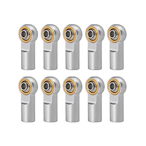 10Pcs M4 Metal Link Rod Ends Steel Ball Heads for Axial SCX10 D90 Tamiya CC01 1/10 RC Crawler Car Truck Model Parts(Sliver 10pcs) von TIAJTHYD