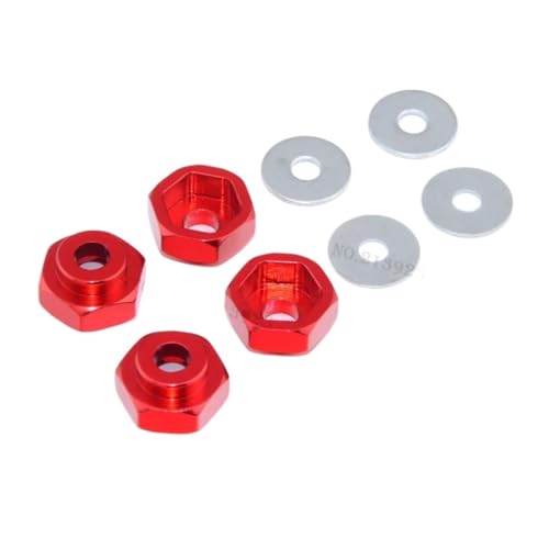 TIAJTHYD 12mm bis 17mm Radadapter Antriebsnabenkombinierer Sechskantloch 6mm Teile for HSP 1/10 1/8 RC Auto Buggy Monster Truck(Rood) von TIAJTHYD