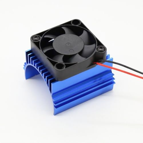 TIAJTHYD 40mm 42mm Motor Lüfter Kühlkörper Abdeckung + 5V Lüfter for 1/7 1/8 RC Auto 1512 4068 4074 4274 4282 Motor Spielzeug(Blauw) von TIAJTHYD