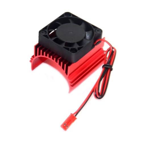 TIAJTHYD 40mm 42mm Motor Lüfter Kühlkörper Abdeckung + 5V Lüfter for 1/7 1/8 RC Auto 1512 4068 4074 4274 4282 Motor Spielzeug(Rood) von TIAJTHYD