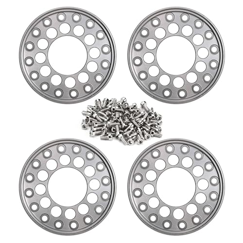 TIAJTHYD 4PCS CNC Aluminum Outer Beadlock Ring for 1.0" Wheel Rims 1/24 RC Crawler Car Axial SCX24 AX24 Upgrade(A Grey) von TIAJTHYD