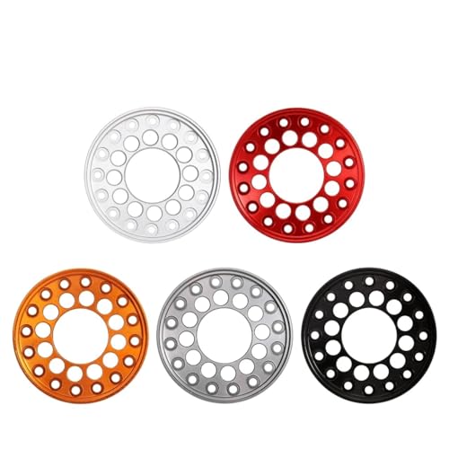 TIAJTHYD 4PCS CNC Aluminum Outer Beadlock Ring for 1.0" Wheel Rims 1/24 RC Crawler Car Axial SCX24 AX24 Upgrade(A Orange) von TIAJTHYD