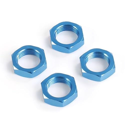 TIAJTHYD Hochwertiges 24-mm-Radmuttern-Kit aus Metall for die Vorder- und Hinterachse for 1/5 Losi 5ive T Rovan Rofun LT SLT King Motor X2 FID QL DDT RC-LKW-Teile(Blauw) von TIAJTHYD